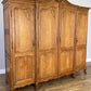 Wardrobe Vintage French Louis XVI Style Oak Four Door Carved Armoire LOT 6099