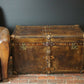 Handmade handcrafted luxury belted coffee table trunk