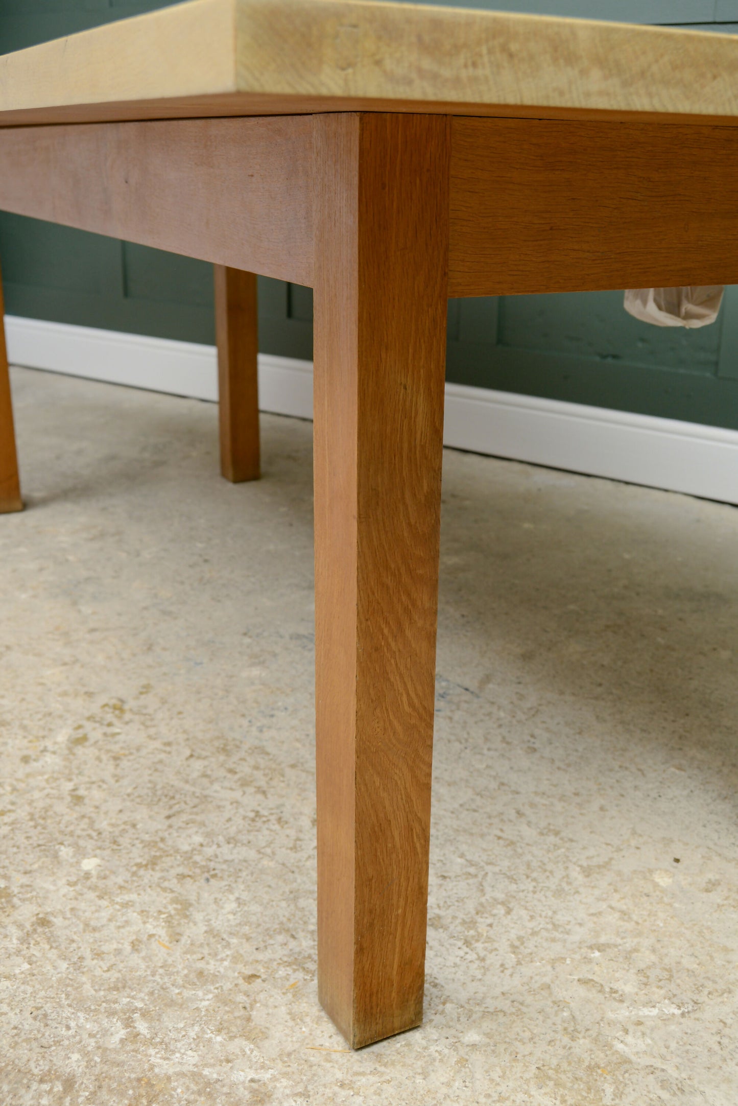 Handmade Solid Oak Dining Table - Almost 7 Foot - Washed Oak