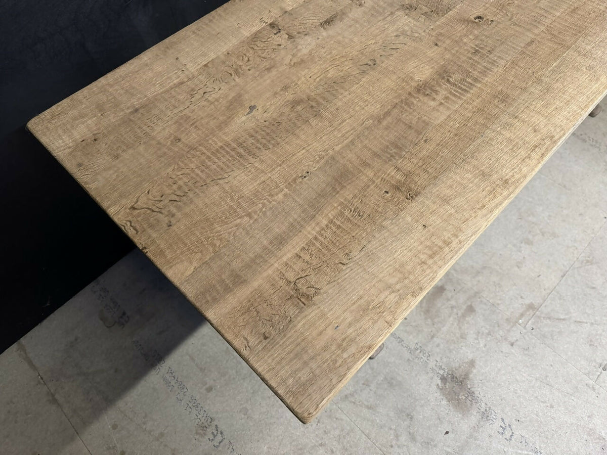 French Oak X Support Farmhouse Dining Table
