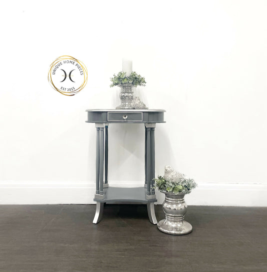 Grey And Silver Side Table