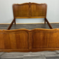 Bed Vintage French Louis XVI Double Bed Frame Oak Carved Headboard LOT 3659