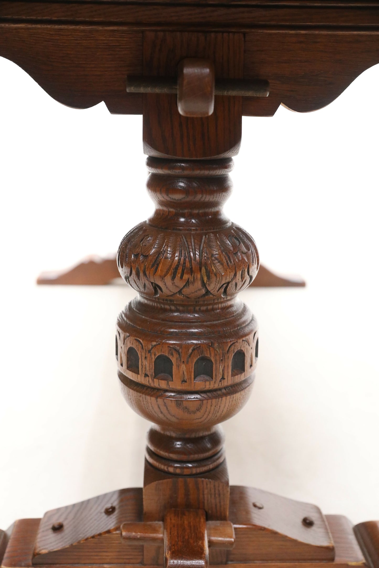 Old Charm Wood Bros Sovereign Dining Table in Tudor Brown Solid FREE UK Delivery. SBR8854/2902D