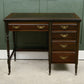 Victorian Mahogany Writing Desk - Kneehole Desk with Green Leather