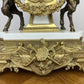 Clock Antique Louis XV Brass Marble Garniture Set With Candelabras LOT 6026