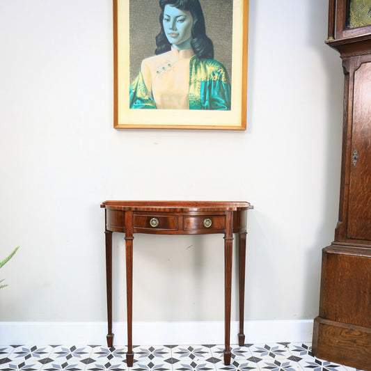 Demi-Lune Side Table Hall Table with Serpentine Front Reproduction
