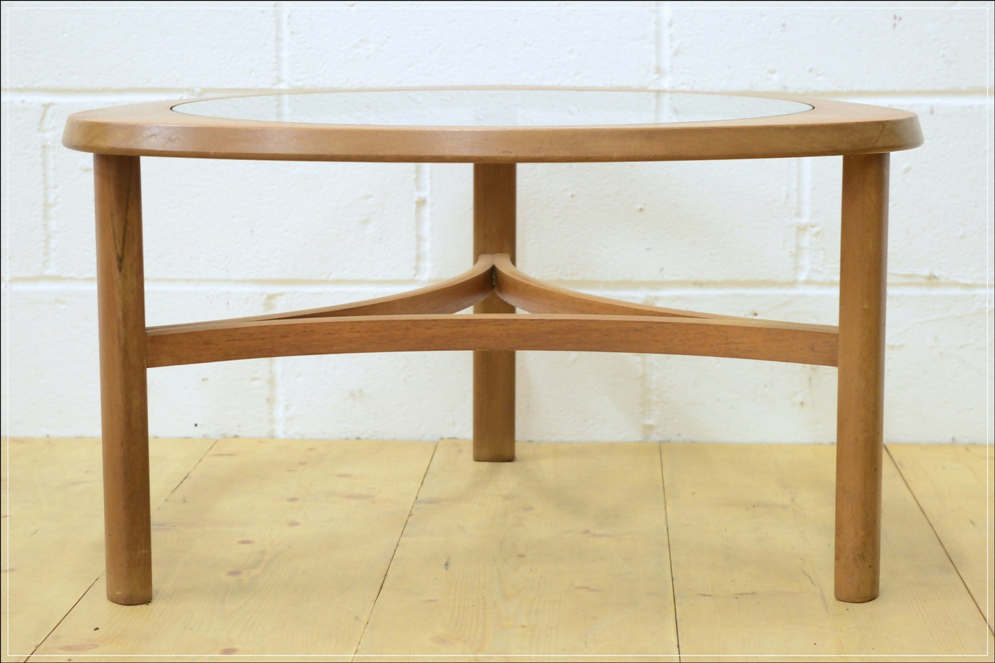 Vintage coffee table teak Nathan glass top mid century danish design