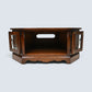 Old Charm TV Stand Linenfold Leaded Glass Doors Tudor Brown FREE UK Delivery