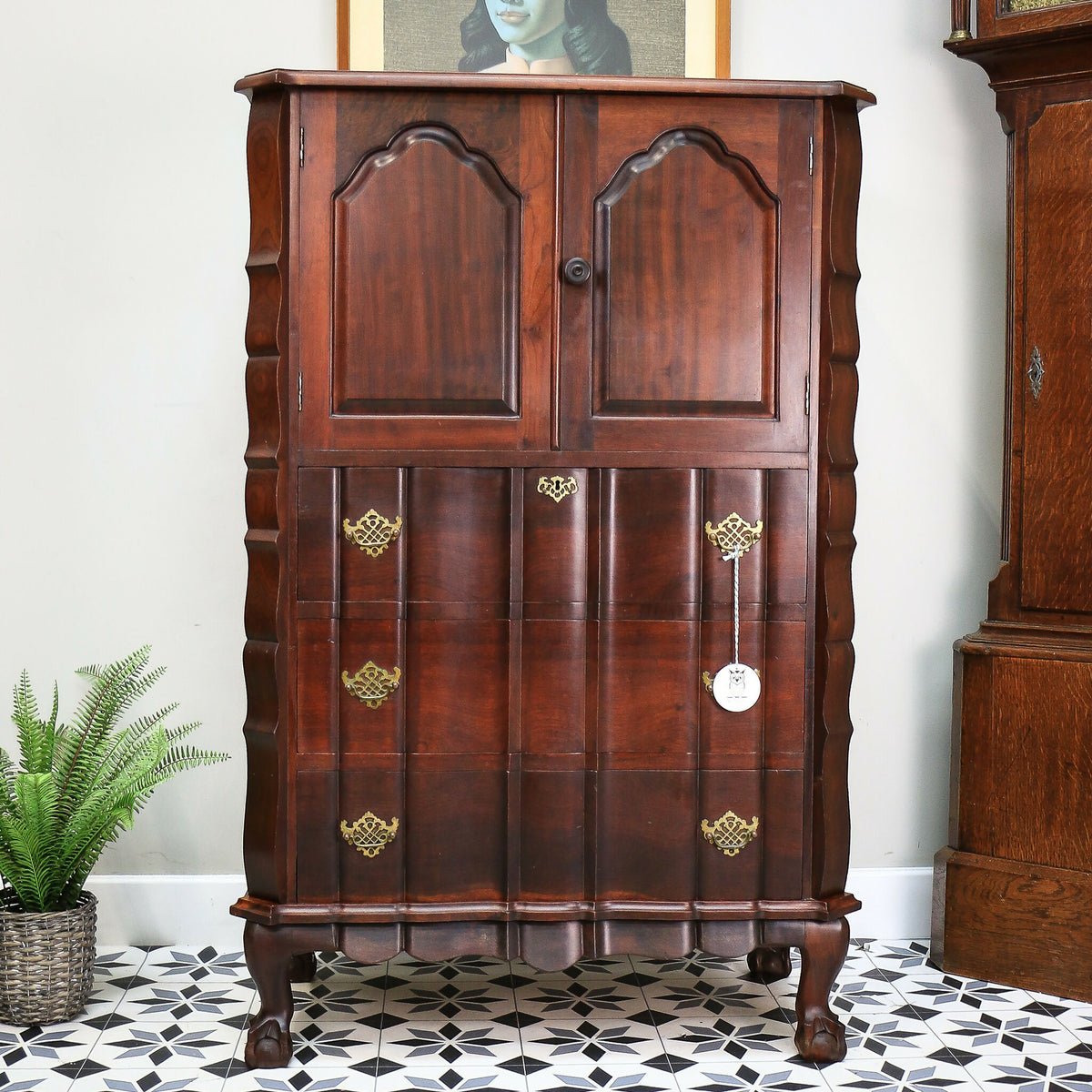 Rare Dutch Colonial Tall Boy Drinks Cabinet Media South African Stink Wood