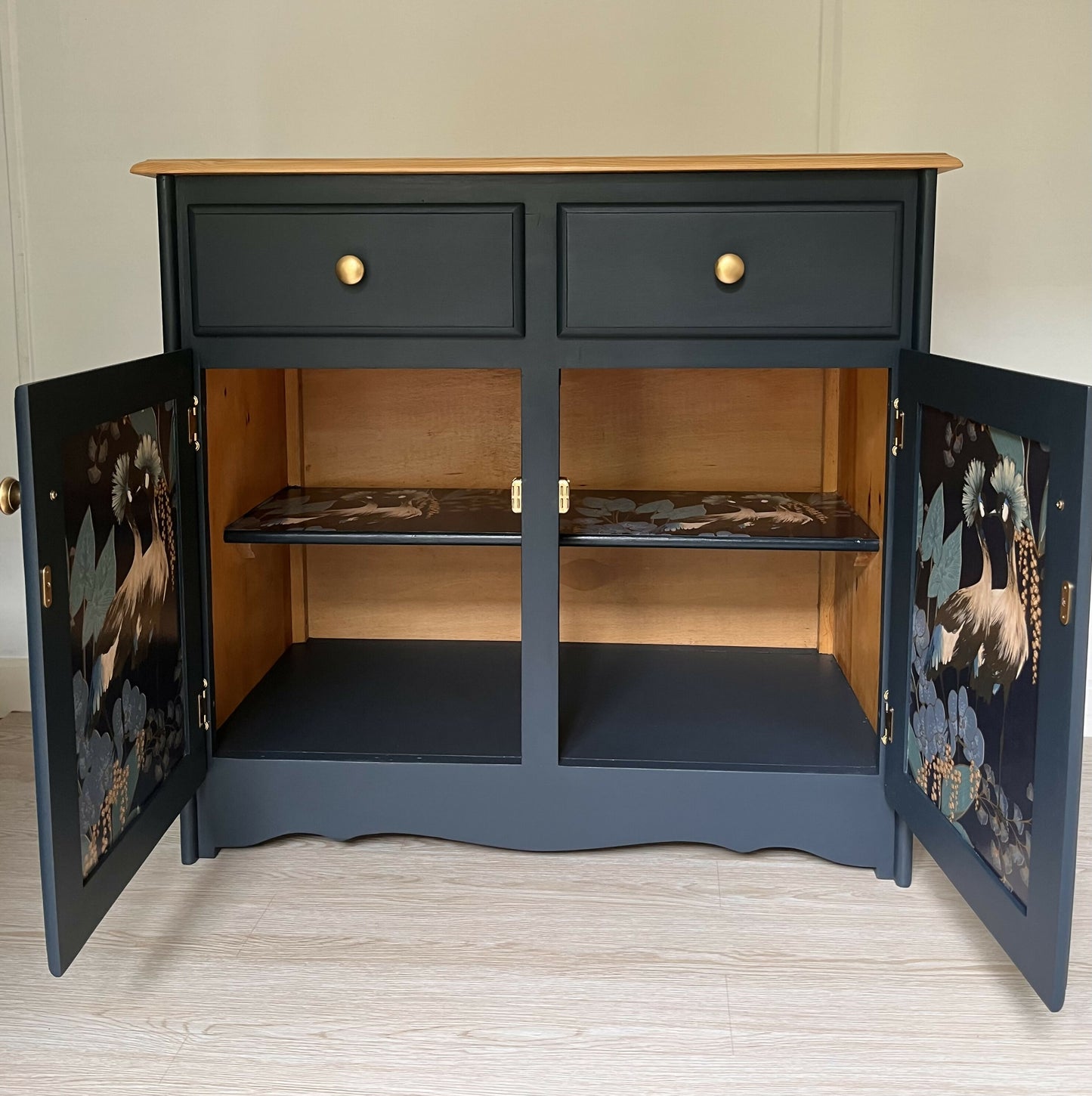 Now Sold Pine cupboard sideboard with drawers