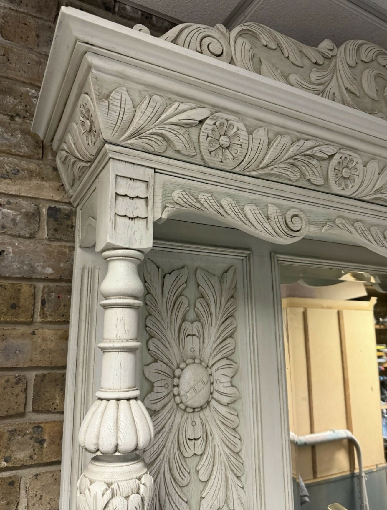 Victorian Dresser with ornate green man carvings.