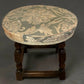 Vintage Oak Stool Rustic Wooden Footstool Turned Legs Aged Patina