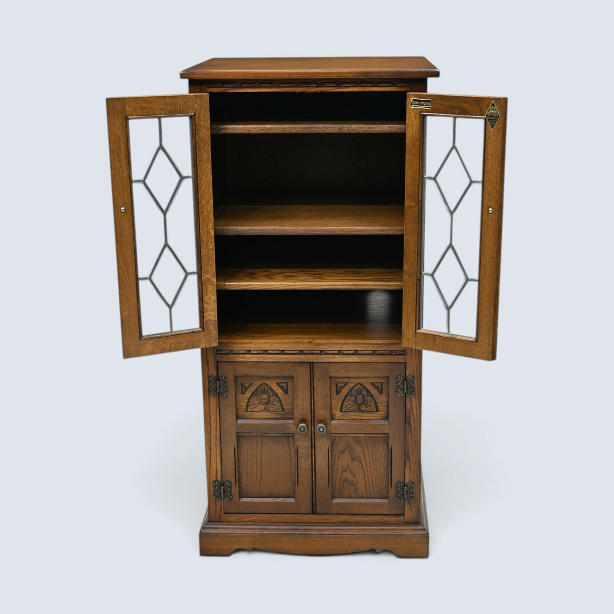 Old Charm Hi Fi/Record Cabinet 3 Adjustable Shelves Light Oak FREE UK Delivery*