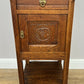 Bedside Table Antique French Style Marble Top Oak Cabinet Nightstand LOT 6244