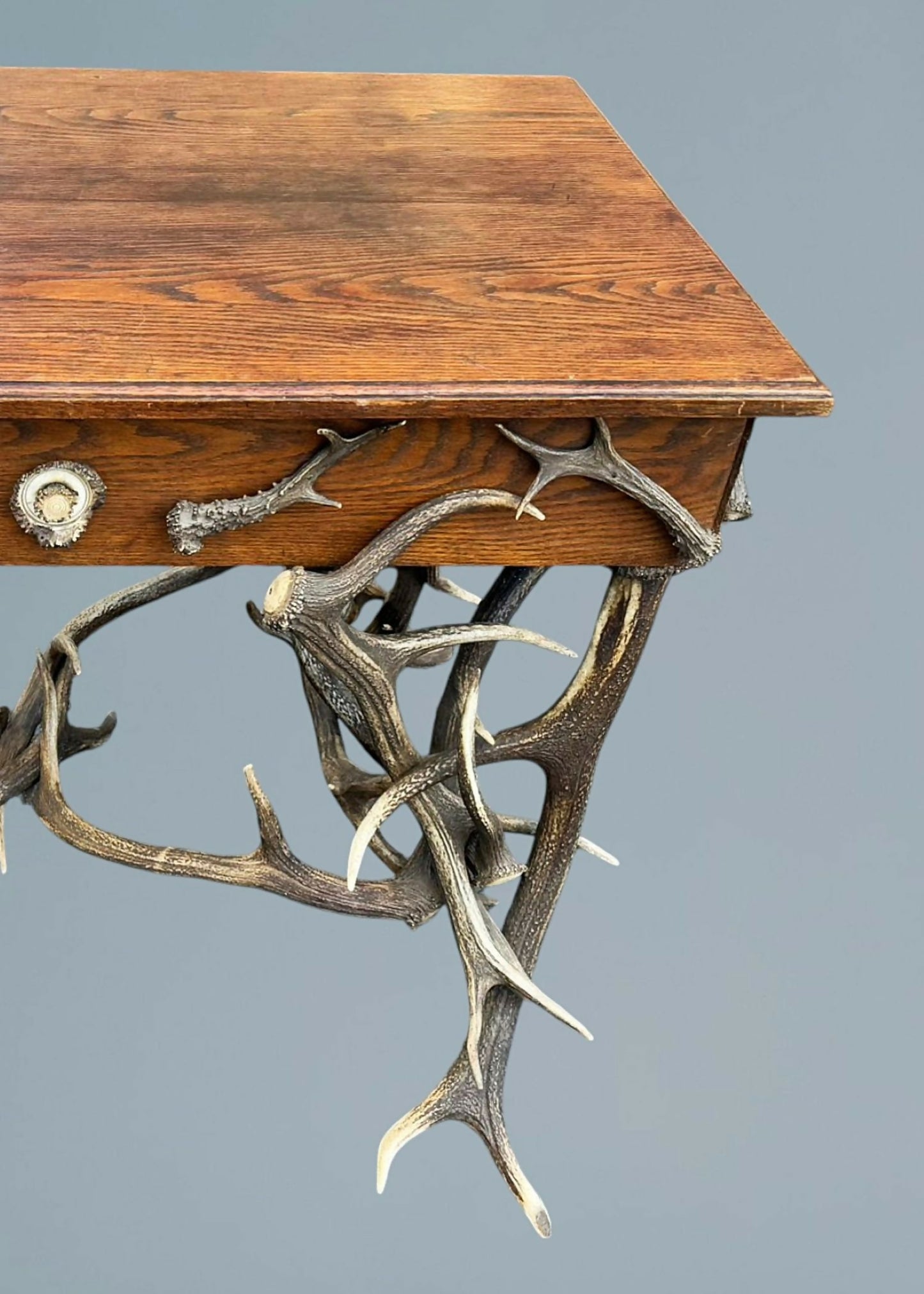 19th Century Antique Black Forest Antler Table