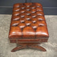 Hand Dyed Buttoned Leather Footstool
