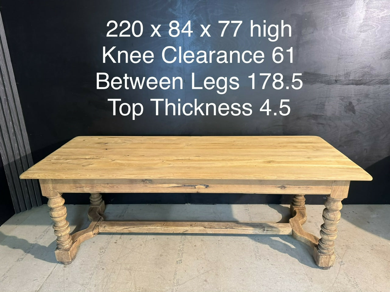 French Oak Farmehouse Dining Table with 2 Drawers
