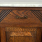 Bedside Table Antique French Marble Top Oak Cabinet Carved Cupboard LOT 6200