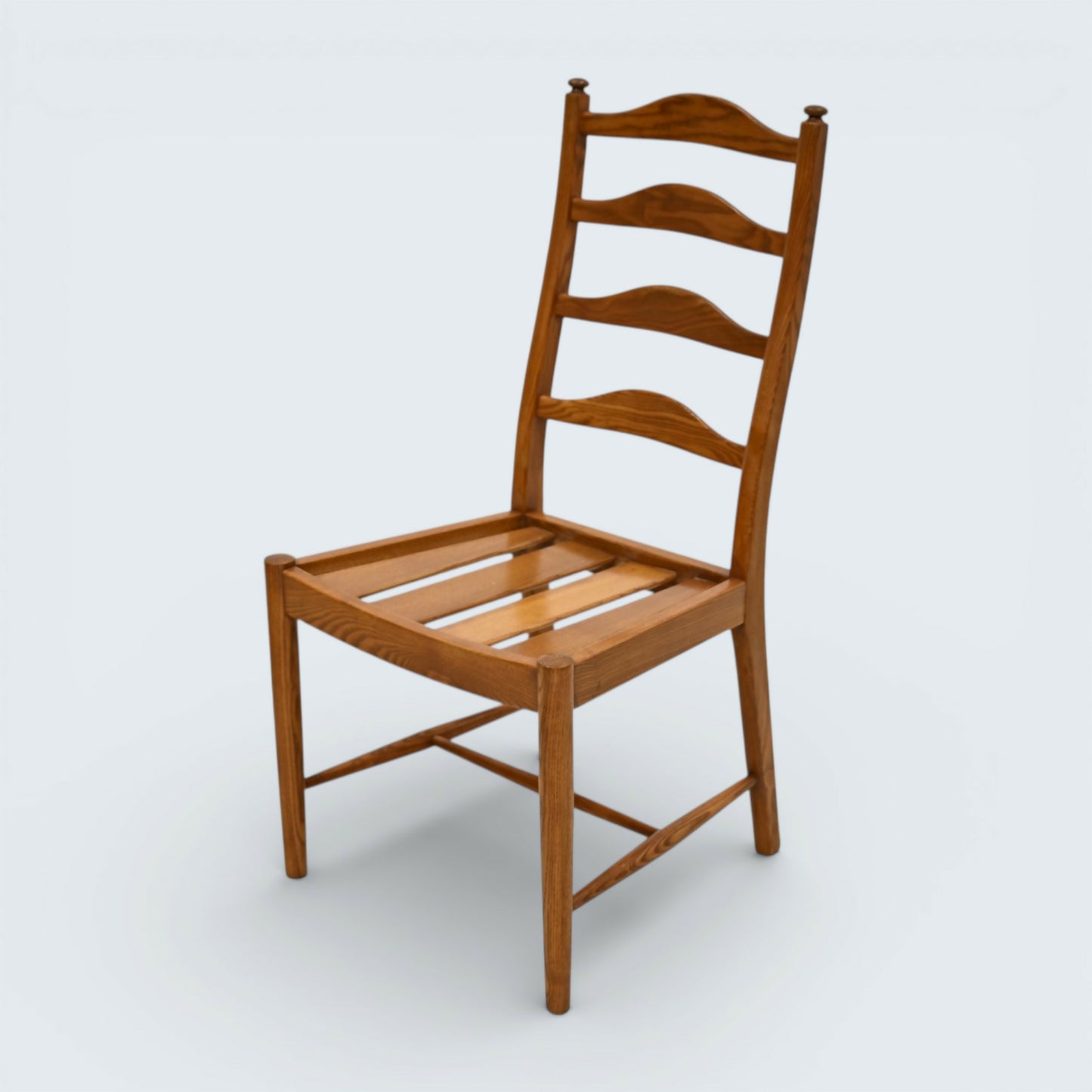 Ercol Set Of 4 Dining Chairs Light Finish Ladderback 1970s FREE UK Delivery*