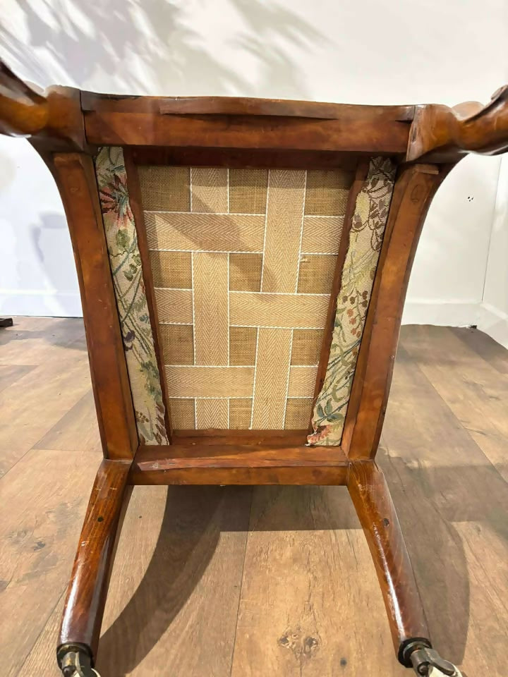 Victorian Walnut Prie-Dieu with Tapestry Upholstery Circa: 1870