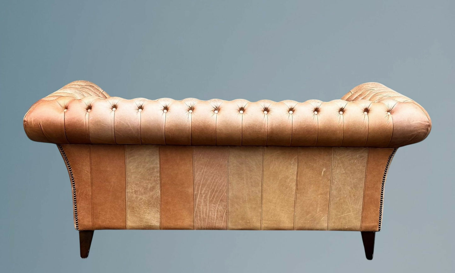 English Fully Buttoned Leather Chesterfield Sofa