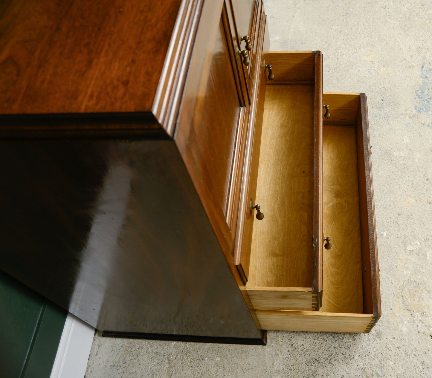 Mahogany Tallboy Cupboard with Drawers - Mid Century