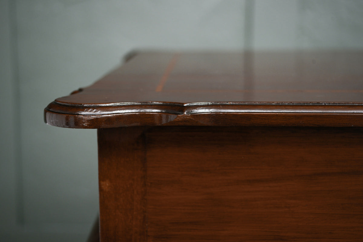 Antique Solid Mahogany Square Occasional Side Table