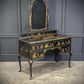 Black and Gold Chinoiserie Lacquered Dressing Table
