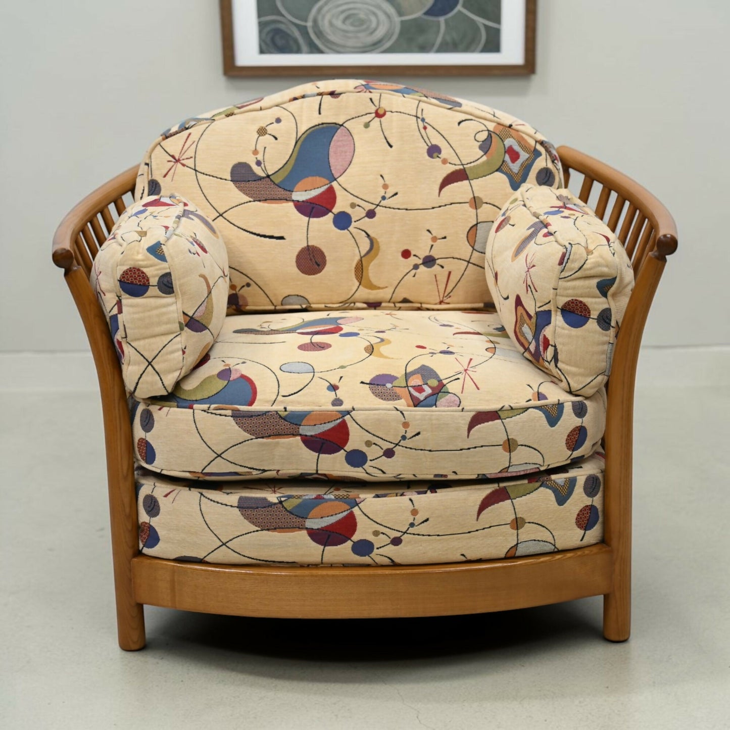 Ercol Renaissance Low Back Easy Chair Light Miro Style Upholsty FREE UK Delivery