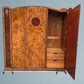 Good Quality Art Deco Burr Walnut Triple Door Wardrobe With Ormolu Mounts