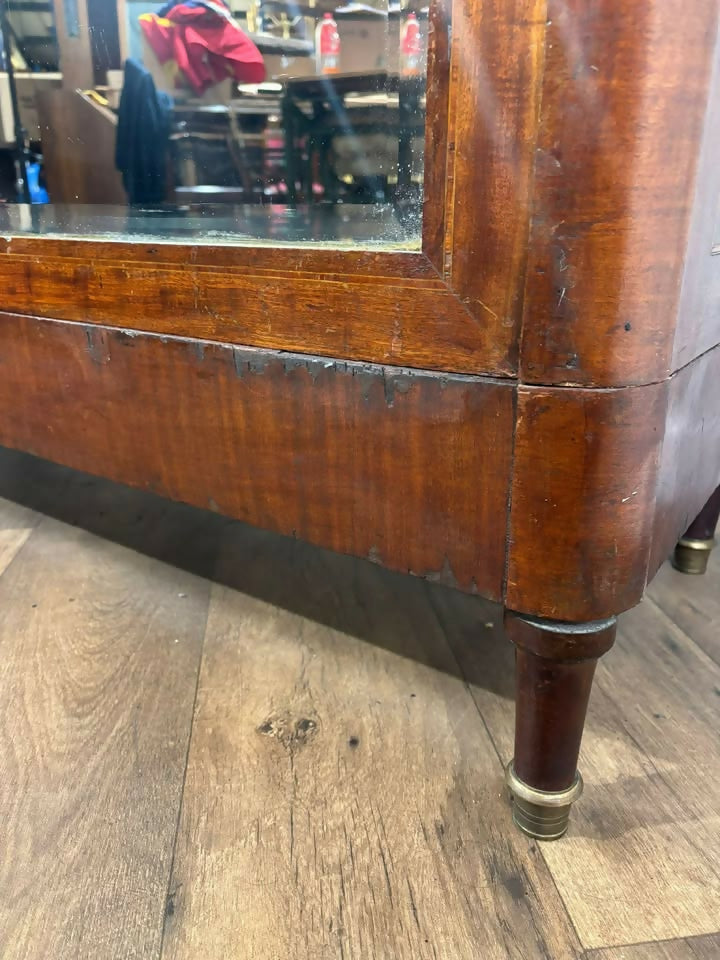Antique French Louis XV Style Mirrored Armoire