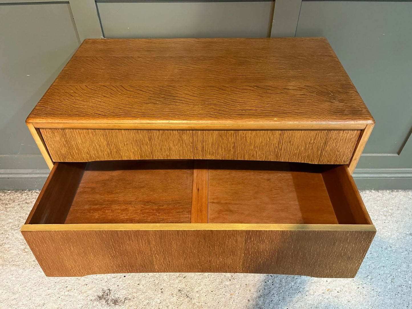 A Vintagen Retro Chest Of Drawers By Avalon 1960’s Waterfall Front Stick Legs (2 Available)