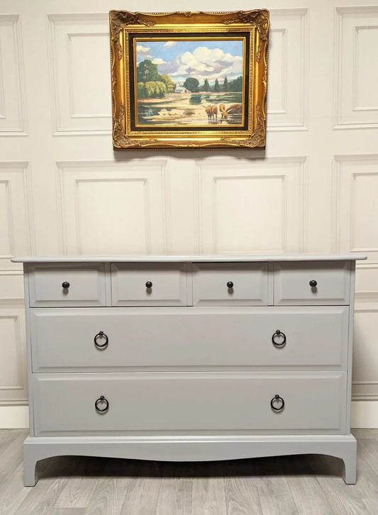 Professionally Sprayed Stag Minstrel 4 over 2 large chest of drawers (6 Drawer)