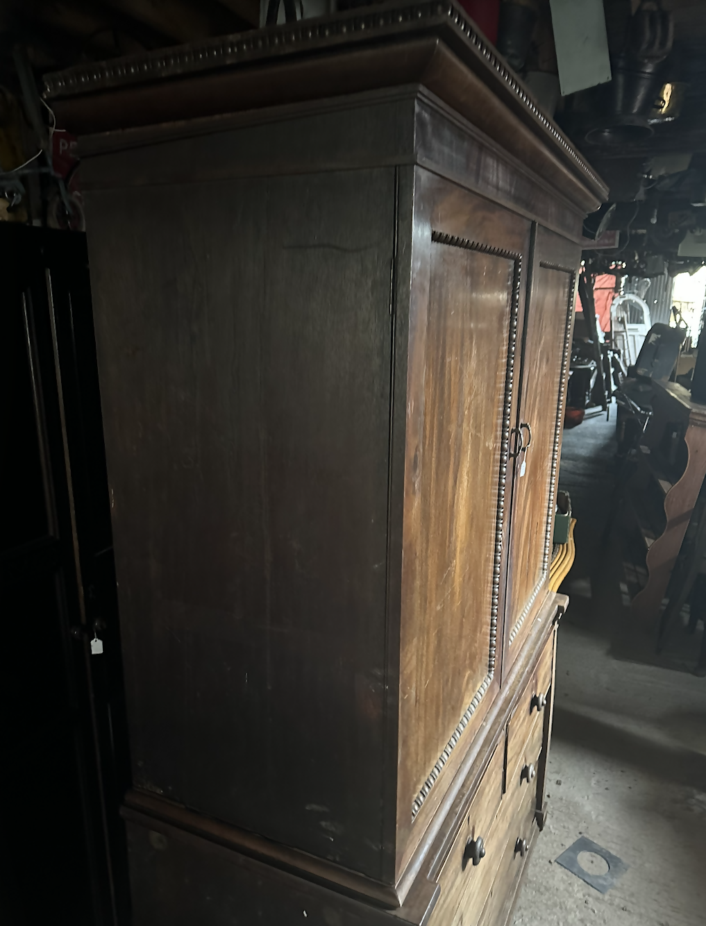 Large Gothic Linen Cabinet Cupboard