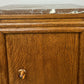 Pair of Bedside Tables Antique French Style Oak Marble Top Cabinets LOT 6218