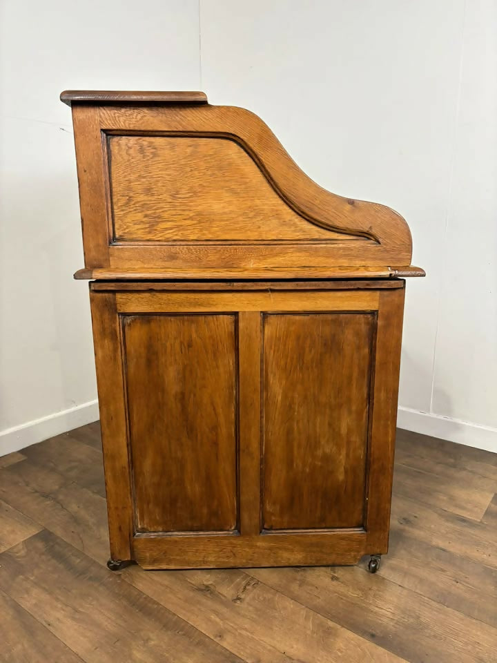 Edwardian Oak Small Roll Top Desk
