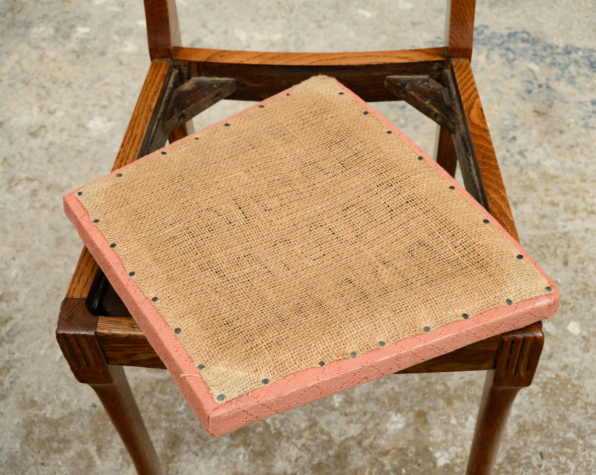 6 Oak Ladder Back Dining Chairs by Strongbow - Mid Century