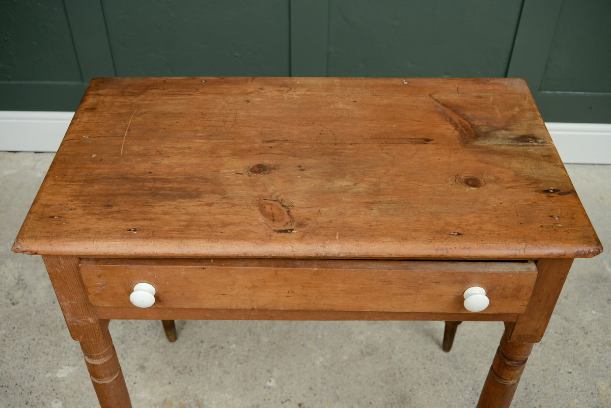 Antique Pine Rustic Console Table Hall Table with Ceramic Handles