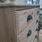 Rustic pine chest of drawers with bobbin detailing