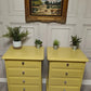 Profesionally Sprayed 2 X yellow Stag Minstrel 4 Drawer Bedside Tables (pair)
