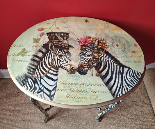 “Devoted Zebras” Oval Hall Occasional table