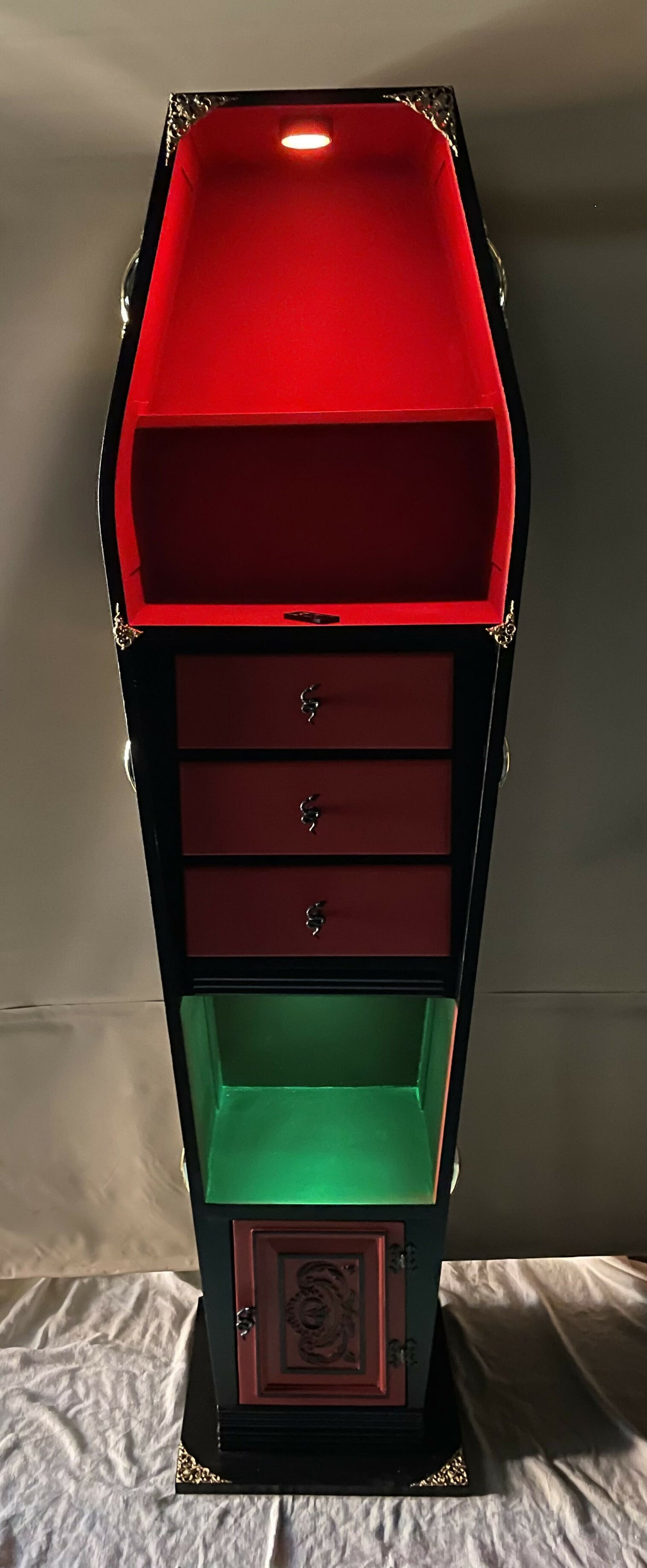 Genuine Oak Coffin Display Storage Unit
