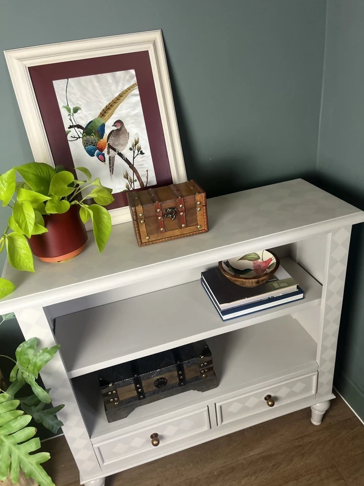 Lowboy Bookcase Console Table With Drawers