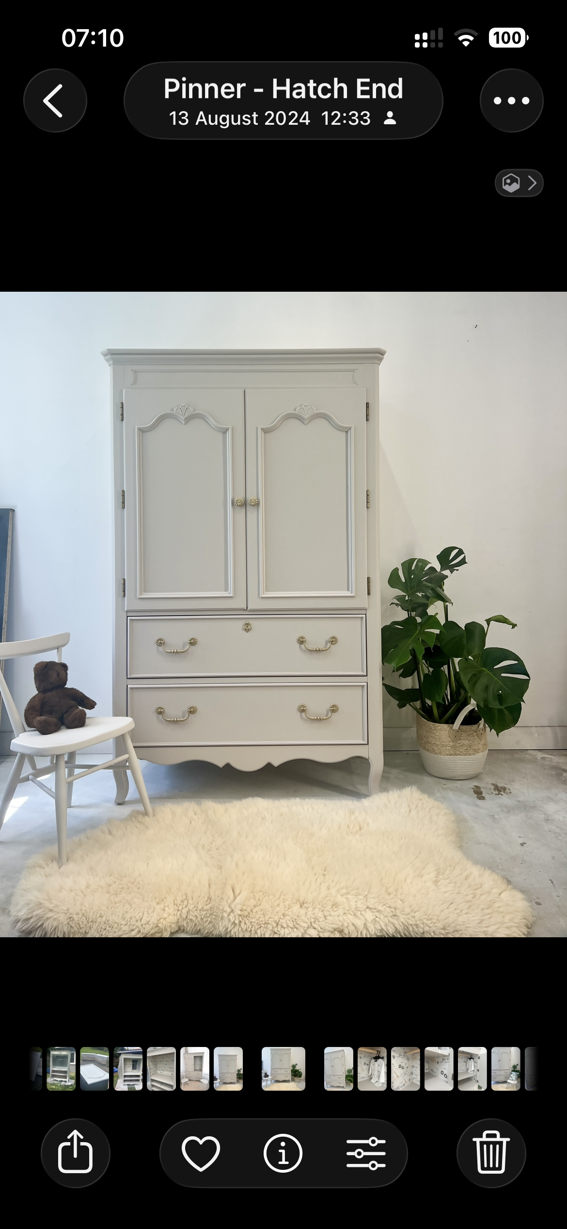 Child’s Armoire Wardrobe & drawers, Armoire, Nursery Wardrobe, Nursery cupboard, Neutral Nursery Wardrobe