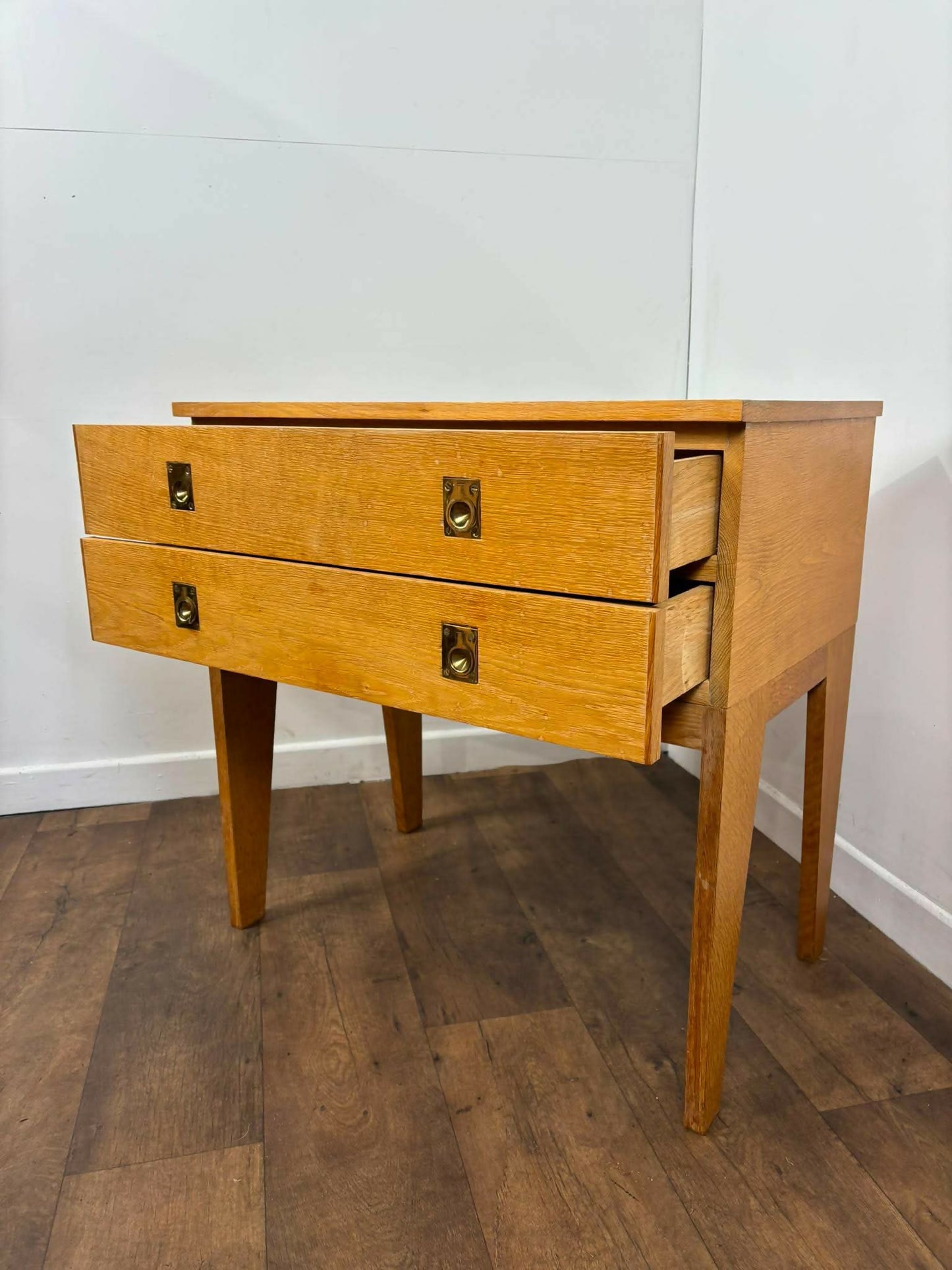 Vintage Golden Oak Two Drawer Chest