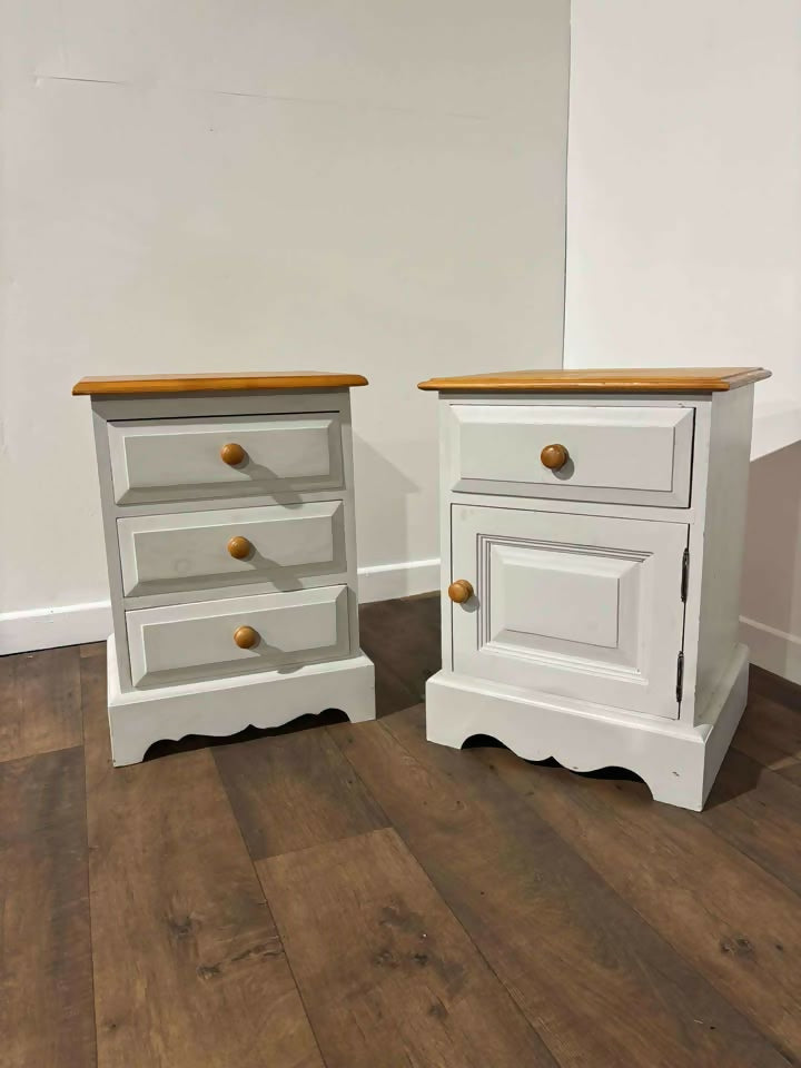 Pair Of Contemporary Painted Pine Bedside Cabinets