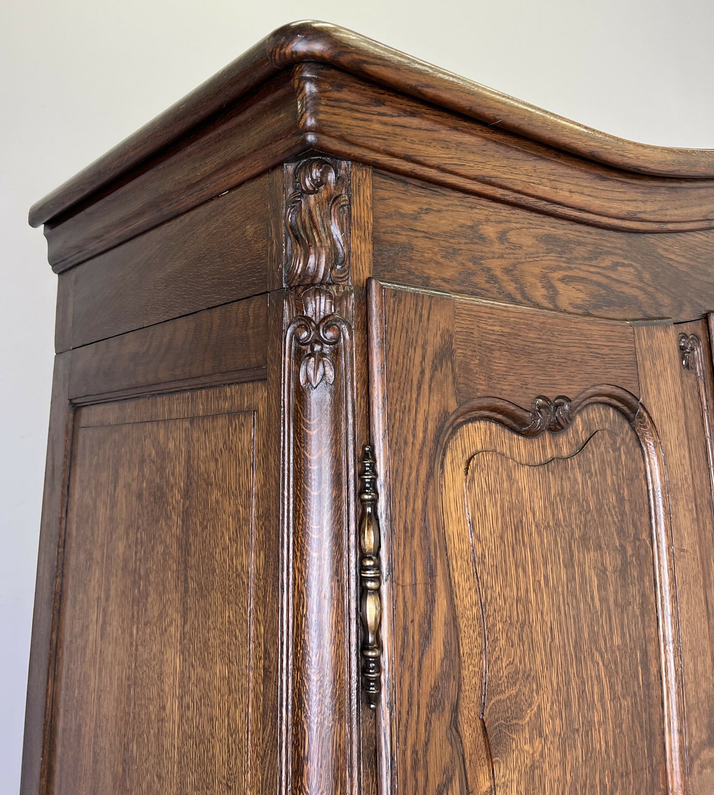 Wardrobe Antique French Louis XVI Style Oak Three Door Carved Armoire LOT 6461