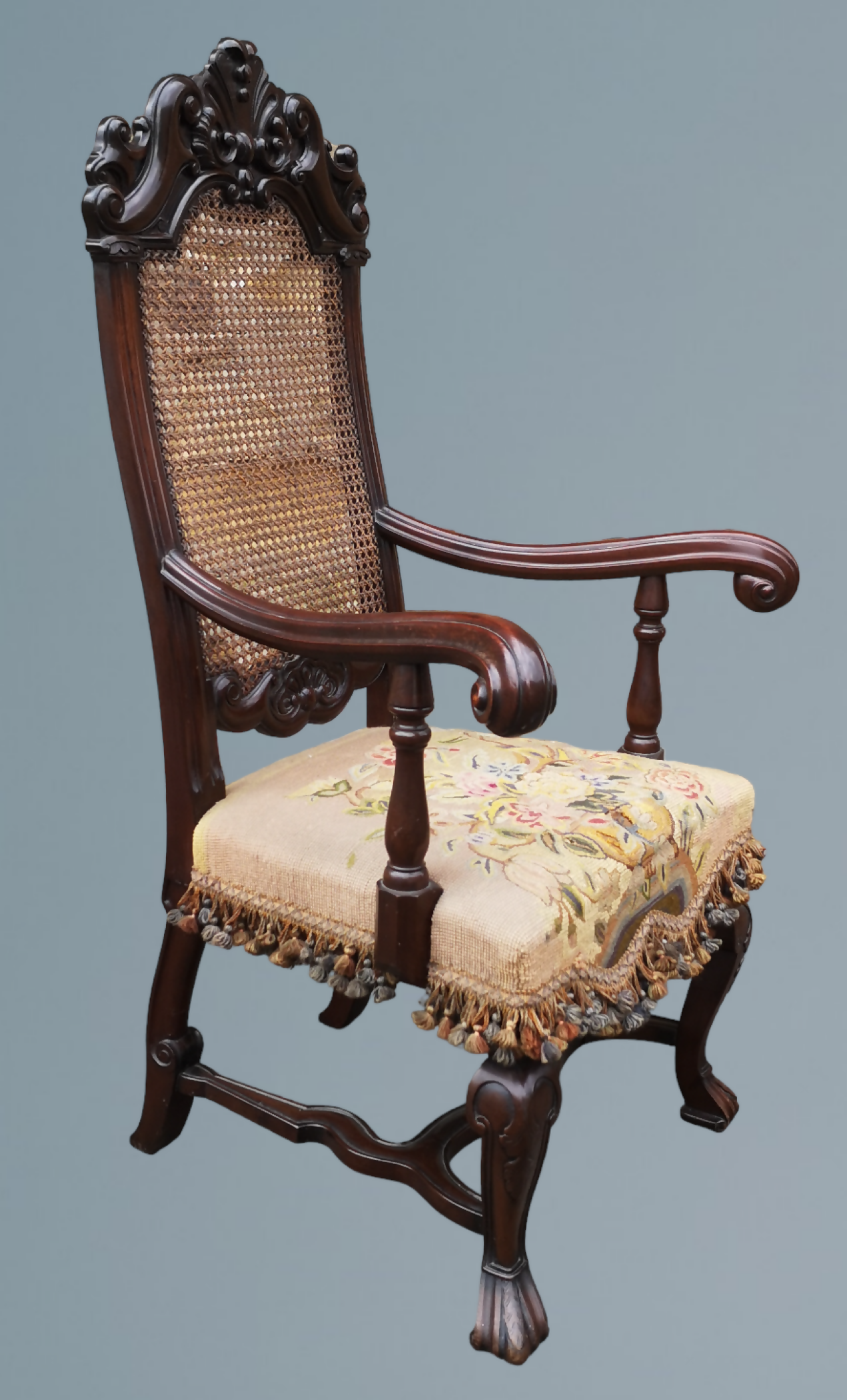 An 18th Century Style Walnut Portuguese Armchair