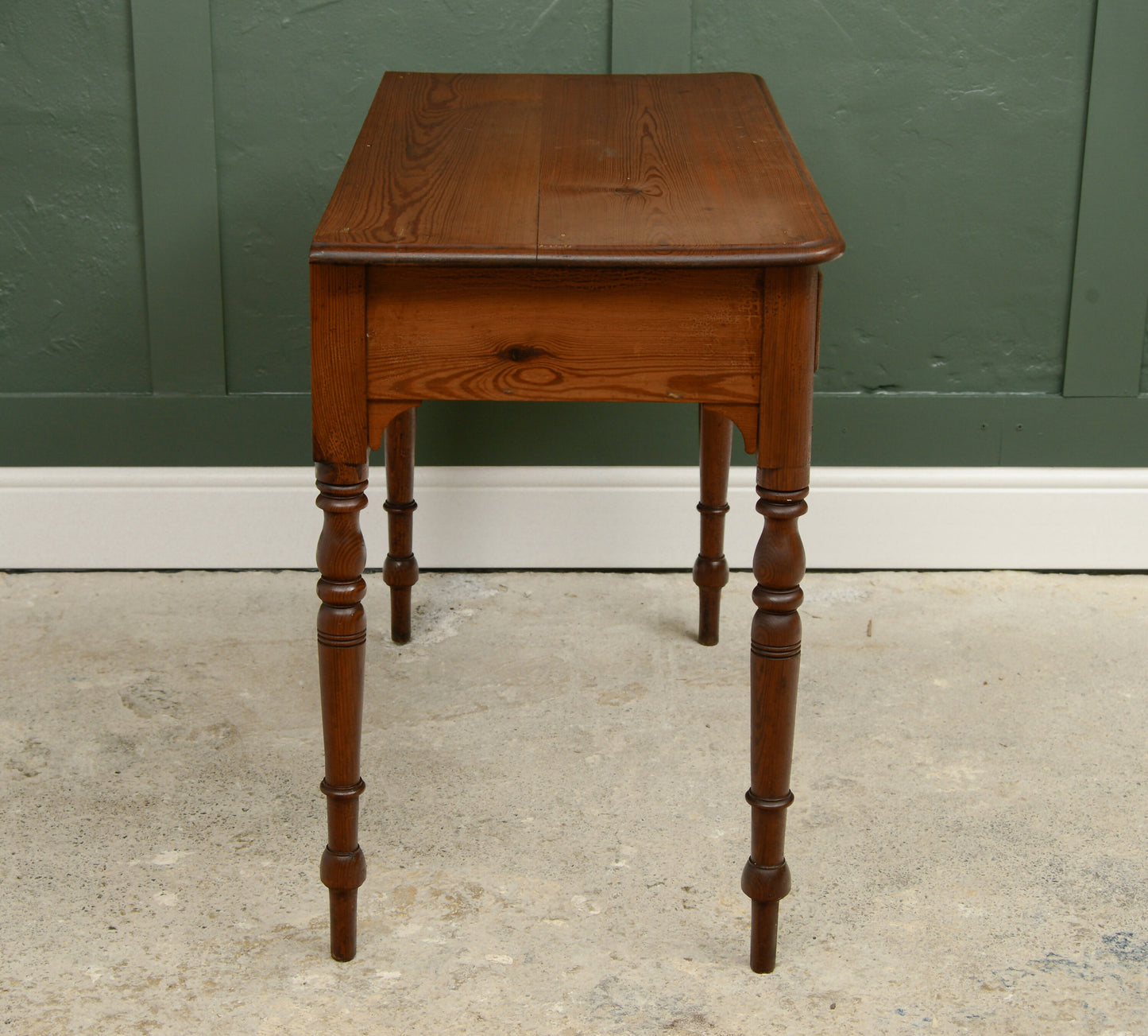 Pitch Pine Console Table / Writing Desk - Arts & Crafts