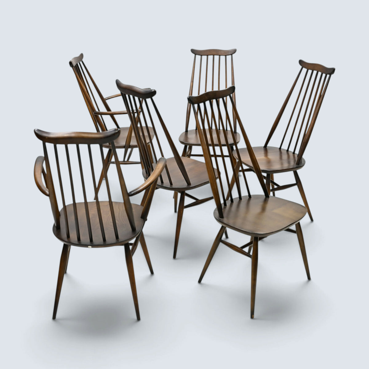6 Ercol Dining Chairs Inc 2 Carvers Goldsmiths Traditional Finish FREE Delivery*